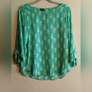 Mix By 41 Hawthorn Feather Blouse, Mid- Length Sleeves, Size Medium